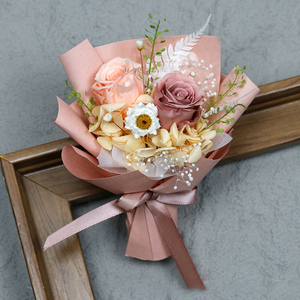 <span class=keywords><strong>ช่อ</strong></span>ดอกไม้ขนาดเล็กงานทำมือดอกไม้ดอกกุหลาบจริงผสมนิรันดร์สำหรับของขวัญวันคริสต์มาสวาเลนไทน์ - Product Image 5