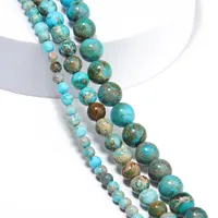 Perles de jaspe impérial bleu lac naturel 4/6/8mm, jaspe sédimentaire, turquoise, pour la fabrication de bijoux, accessoires de chaîne de taille DIY KUOYU