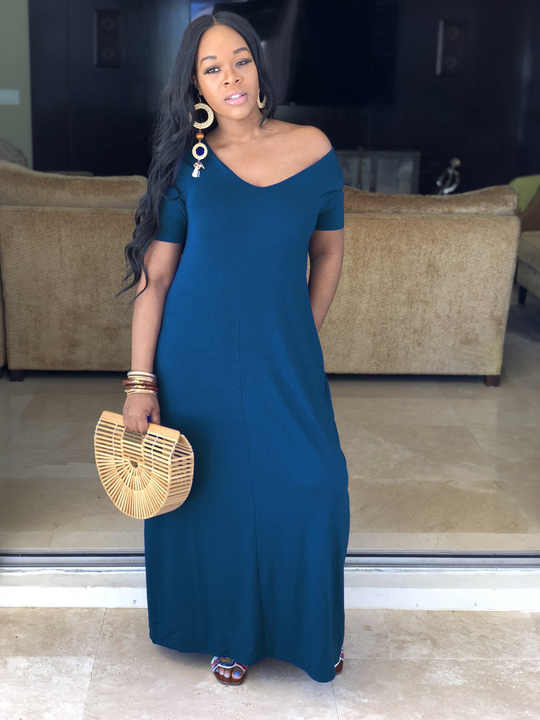 Fsdy – Vestdo Clásco De Tallas Grandes Con Cuello En V En