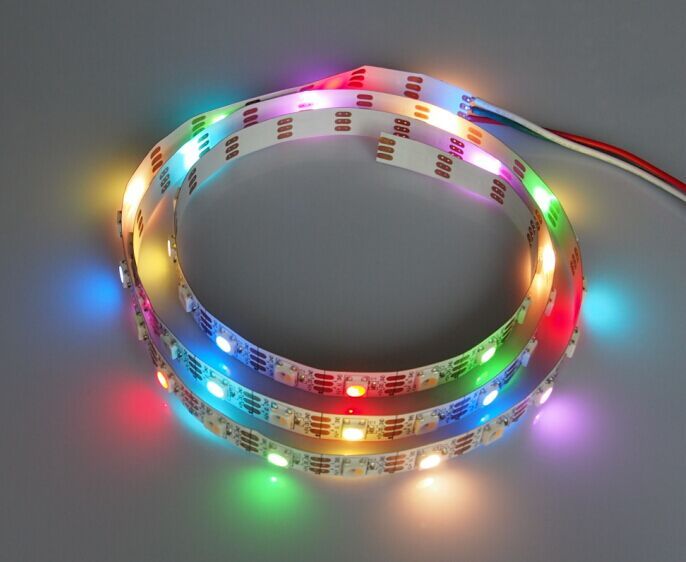 SMD5050 SPI Pixel Led Ribbon Light New Design Dimmable Smart Remote Control Addressable IP67 White/black PCB Led Ribbon