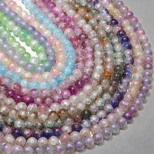 Perles rondes en verre craquelé Aurora violet, 10 mm, 12 couleurs, populaires pour la fabrication de bijoux DIY (bracelets, colliers) - Vente en gros - Product Image 3