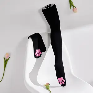 Chaussettes gothiques Lolita pour femmes, bas Harajuku, Lingerie féminine, 3D, griffe de chat, chaussettes longues, Sexy, bas de Compression, automne