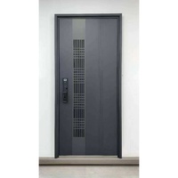 Porte d'entrée en acier résistante aux chocs avec verrou multipoints, design coulissant, style moderne pour usage extérieur