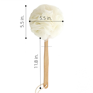 Brush Sponge <strong>Simple</strong> Design Loofah Wood Handle <strong>Exfoliating</strong> 6 Color Massage Brushes Soft Mesh Back Body Bath Shower Scrubber - Product Image 6