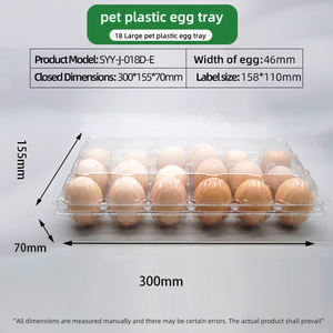 大量卸売 18穴 透明 使い捨て 耐久性 エコフレンドリー PETプラスチック ブリスター卵箱 - Product Image 5