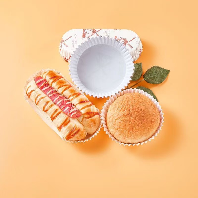 Oil-proof Cake Paper Cup High-temperature Resistant Pineapple Bun Hot Dog Sausage Boat-type Non-stick Membrane Bottom Support