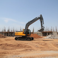 Nouvelle pelle hydraulique robuste de 12, 18 et 23 tonnes pour travaux de terrassement et de construction, avec chenilles ou roues