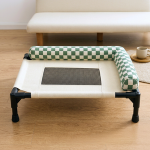 Lit surélevé rafraîchissant pour animaux de compagnie, respirant, en maille 3D, avec coussin doux, résistant à l'humidité et lavable - Product Image 1