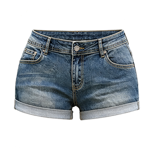 Mini-short en jean pour <span class=keywords><strong>femme</strong></span>, tendance, en micro-denim bleu clair, idéal pour les séances de travail ou les sorties décontractées. - Product Image 3