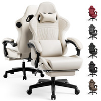 Chaise de jeu haut de gamme ergonomique avec mousse haute densité, respirante, inclinable, pivotante, moderne, économique, avec repose-pieds