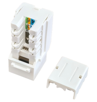 Modul Jaringan Keystone Jack RJ45 CAT5E/CAT6/CAT6A 90 Derajat UTP Berlapis Emas untuk Pelat Depan & Panel Patch Kosong