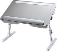 Support de bureau pliable en MDF avec surface en cuir pour ordinateur portable, ventilateur de refroidissement intégré, idéal pour lit et étude, plateau pliable