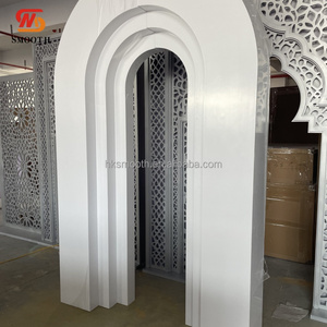 SMOOTH Elegant White pvc 3D layers Pvc <b>backdrop</b> <b>stand</b> Wedding birthday party arch - Product Image 3