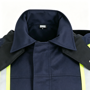 Navy Blue Men's Hi Vis Reflective Safety Jacket | Waterproof Quilted Padded Winter Work Coat Custom Logo - Product Image 4