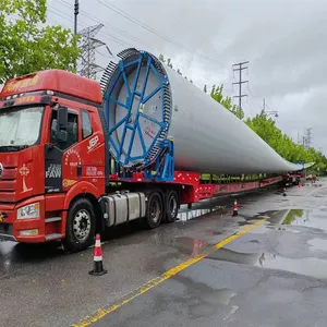 Manufacturers Extendable Flatbed Trailer With 4 Axles Long Wind Blade Transport