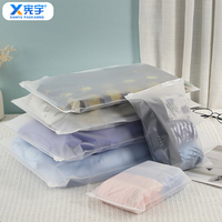 En stock, sac à fermeture éclair transparent givré pour vêtements, sac d'emballage en polyéthylène refermable pour t-shirts, jeans, pantalons, sweats à capuche
