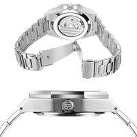 Мужские автоматические часы Winner Forsining 375 375G, серебристые, с 3D-эффектом, полые, светящиеся, механические, для Montre Homme Reloj