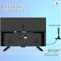 Téléviseur LED HD 19 pouces à écran plat 1080p IPS avec double tuner numérique ATSC/HDMI/VGA/AV/USB, TV RV avec haut-parleurs doubles intégrés, adapté