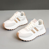 LYKU 2026 Fabriqué en Chine Chaussures de sport décontractées à lacets pour femmes Mocassins d'extérieur de haute qualité en PU à rayures Printemps-Été