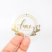 Étiquettes thermorétractables personnalisées en feuille d'or, autocollantes transparentes, imperméables, pour la promotion en supermarché et l'emballage personnalisé