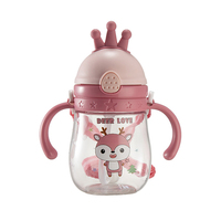 Gobelets à paille lestés Crown Baby pour bébés, cadeau idéal, biberon en plastique pour tout-petits et enfants