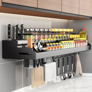 <span class=keywords><strong>Portaspezie</strong></span> da parete in <span class=keywords><strong>acciaio</strong></span> inossidabile con Organizer per coltelli staccabile da cucina - Product Image 3