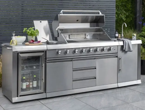 Ensemble complet d'armoires de cuisine d'extérieur en acier inoxydable design haut de gamme avec cuisinière - Product Image 5