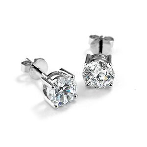 Boucles d'oreilles Cadermay Moissanite 0.5ct 1ct 2ct boucles d'oreilles en diamant <span class=keywords><strong>4</strong></span> Prons vis/Push Back synthèse Moissanite Solitaire Stud avec GRA - Product Image 1
