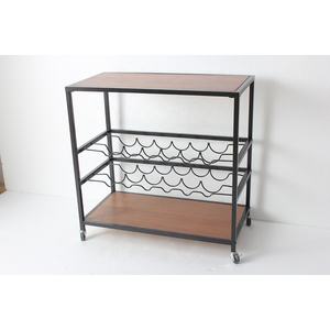 Portabottiglie decorativo Vintage <span class=keywords><strong>in</strong></span> <span class=keywords><strong>legno</strong></span> massello e ferro portabottiglie portabottiglie <span class=keywords><strong>in</strong></span> ferro <span class=keywords><strong>con</strong></span> struttura <span class=keywords><strong>in</strong></span> <span class=keywords><strong>legno</strong></span> massello per cucina - Product Image 1