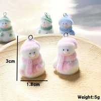 Hoogwaardige 3D harsfiguren met flocking, hars ornament, cartoon sneeuwpop harsmallen, flocking hars charme voor Kerstmis