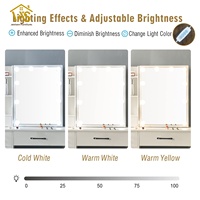 Ensemble de meubles de chambre à coucher Table de courtoisie moderne Miroir à lumière LED Table de maquillage Coiffeuse simple avec miroir LED
