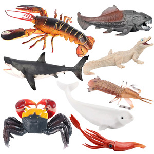 Modelos de Animales Marinos de Plástico para Simulación Transfronteriza: Adornos de Ballena <span class=keywords><strong>Beluga</strong></span>, Cocodrilo, Calamar, Langosta, Tiburón, Cangrejo Peludo y Cangrejo de Maternidad de Deng - Product Image 1