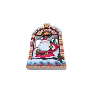 Artigianato in resina personalizzato decorazioni natalizie regali babbo natale Souvenir magneti frigo decorativi