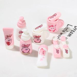 Lindo Kirby resina artesanía DIY accesorios pasta de dientes cepillo de dientes jabón baño Gel taza conjunto adornos en miniatura casa de muñecas - Product Image 4