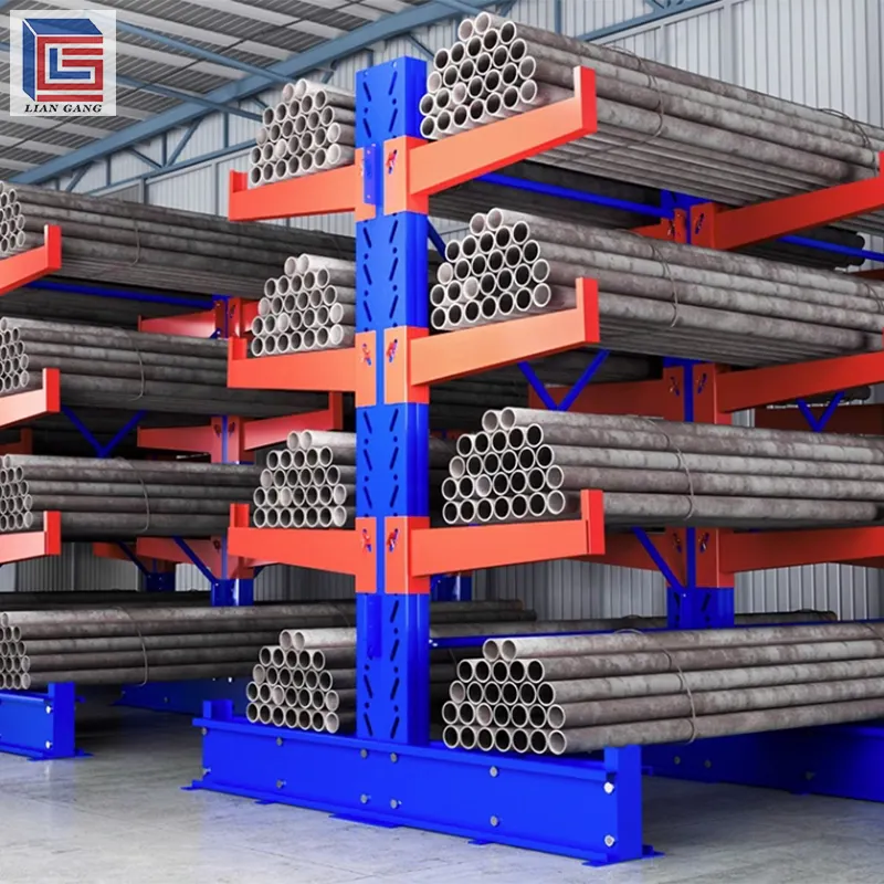 Wholesale Heavy-Duty Steel Cantilever Storage Racks System Industrial Pallet Arm Racking Shelving with Pipe Rack