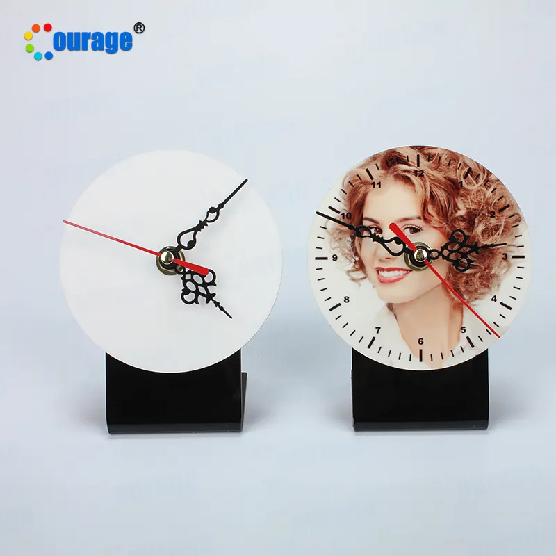 round shape custom picture clock sublimation wood mdf frame MDF-ZB13