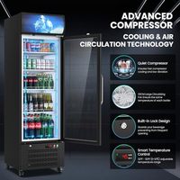 Réfrigérateur commercial vertical avec porte vitrée de 14,8 pi3, éclairage LED frontal, présentoir de boissons, réfrigérateur pour magasin commercial