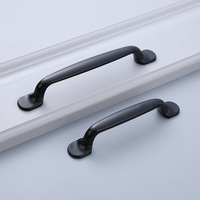 Poignée en aluminium noire pour meubles de cuisine, prix moins cher