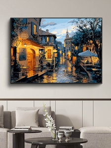 Kit de <span class=keywords><strong>peinture</strong></span> par numéros pour la petite ville, 40x50cm, <span class=keywords><strong>peinture</strong></span> acrylique par numéros, image d'art mural pour la décoration de la maison - Product Image 2