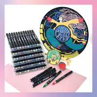 Bestationery – Marqueurs liquides professionnels pour l'art, peinture acrylique, stylos pinceaux à double pointe, ensemble de 72 couleurs