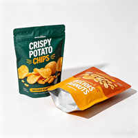 Sachets à collation personnalisés imprimés, pochettes verticales refermables à fermeture éclair pour chips, noix, bonbons, biscuits, pop-corn, en kraft, plastique et aluminium