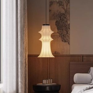 Chinese Style Pendant Light Oval Shape E27 LED White For Bedroom Study <b>Zen</b> Inspired - Product Image 1