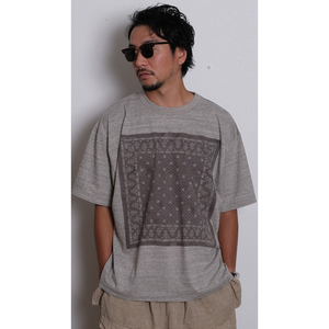 เสื้อยืดแขนสั้นพิมพ์ลายสไตล์ญี่ปุ่นโอเวอร์ไซซ์สำหรับผู้ชายสไตล์ลำลองคอกลมคอปกทอเฮฟวี่เวท - Product Image 1