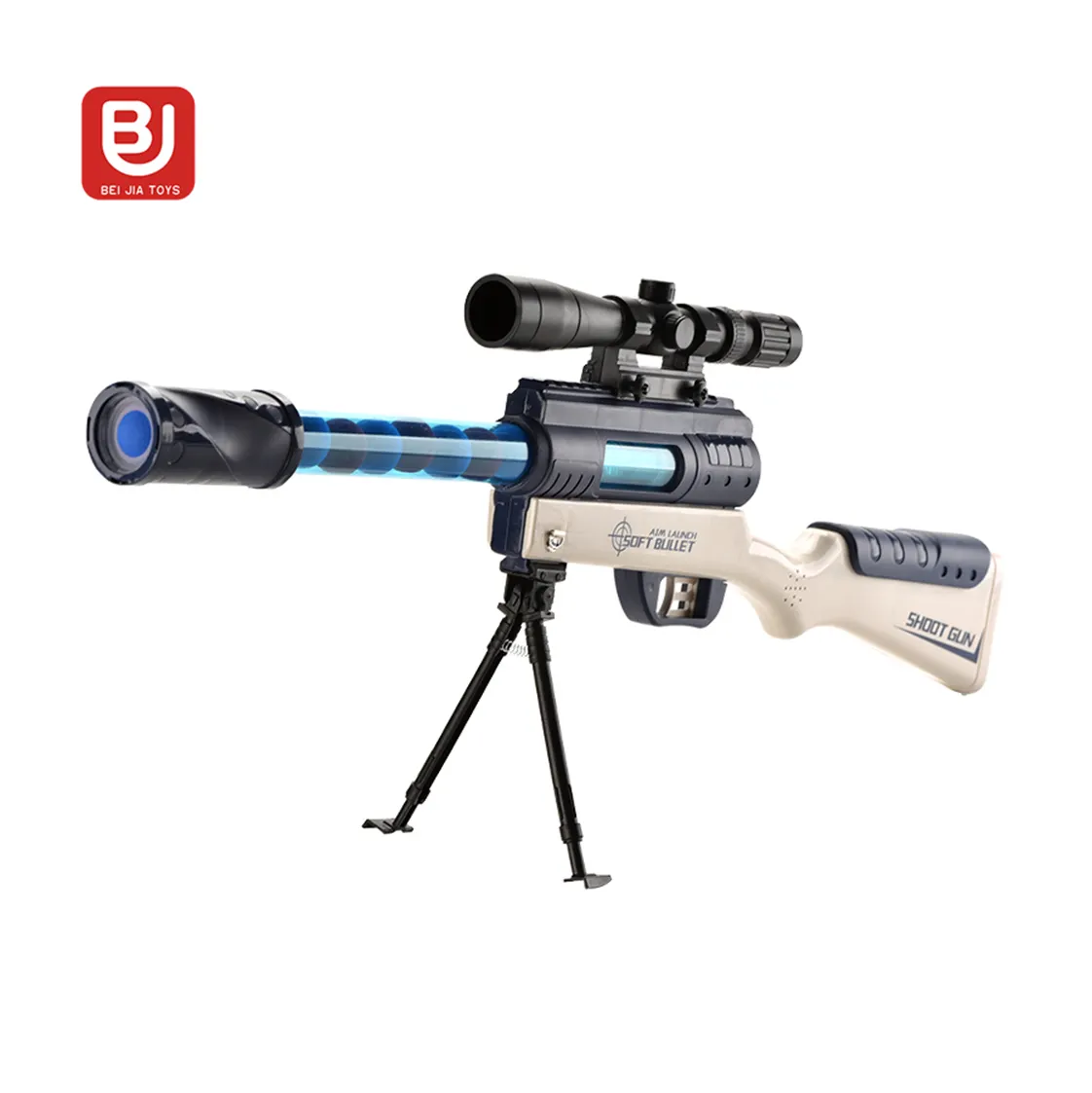 Neuankömmling Sniper Rifle Summer Outdoor Elektrisches automatisches Schießen Acousto Optic Soft Bullet Air Gun Spielzeug für Kinder