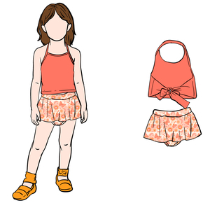Conjunto <span class=keywords><strong>de</strong></span> Ropa para Bebé Niña B12-1 con Estampado Personalizado, Cintura Ajustable y Pantalones Cortos, Spandex y Algodón Anti-Pilling - Product Image 1