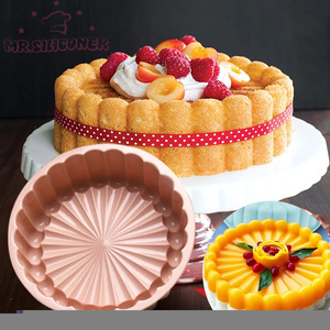 <b>Silicone</b> Cake Mold Sunflower Shape Folding Round <b>Baking</b> Pan Household Oven Safe For Commercial Use - Product Image 3