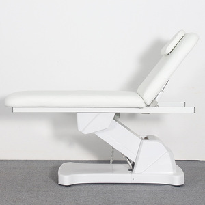 Lit de spa pour le visage électrique réglable Portable blanc Lit de cils en cuir pour Salon de beauté moderne avec tête de lit Table de massage en métal - Product Image 2
