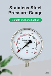 Gelişmiş Sensör Teknolojisi Genel Basınç Göstergesi Laboratuvar Testleri Paslanmaz Çelik Vakum Basınç Göstergesi - Product Image 6