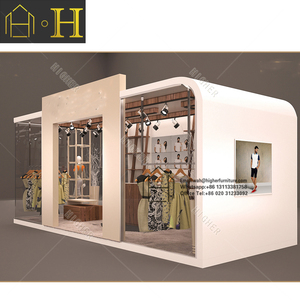 Cao cấp hàng may mặc cửa hàng trang trí phong cách hiện đại quần áo bán lẻ <span class=keywords><strong>kiosk</strong></span> kim loại vải cửa hàng đồ nội thất - Product Image 4
