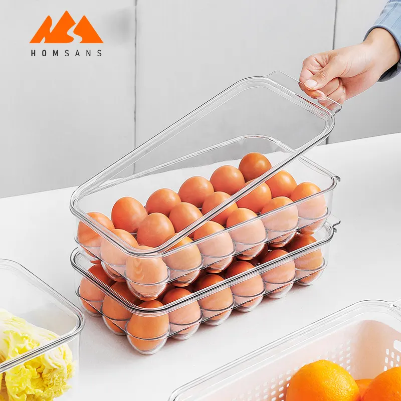 Kitchen Container Plastic Food Airtight Set Dry Goods Pantry Organization Clear Box Bottles Drawers Fridge Egg Storage
